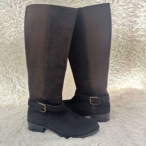 DONALD J PLINER Beso‎ Brushed Suede Knee High Tall Riding Buckle Boots sz 9M NEW